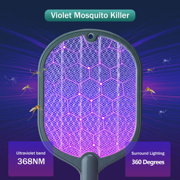 1/2Mosquito Insect Killer Bug Zapper Electric USB Rechargeable Racket FlySwatter
