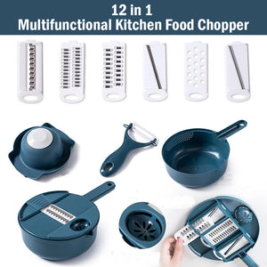 12 in 1 Multifunctional Kitchen Chopping Artifact Vegetable Slicer Food Chopper