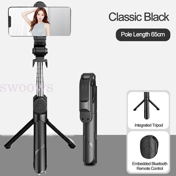 2x Flexible Tripod Holder Stand Selfie Stick With Bluetooth Remote For Phone