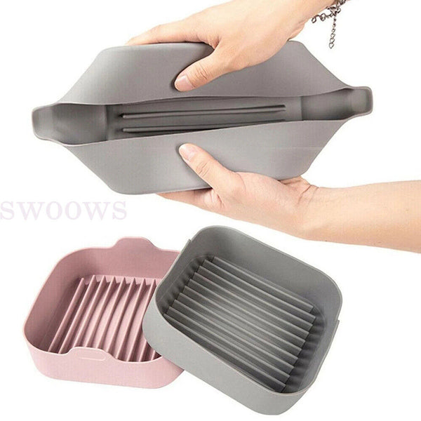 Reusable Air Fryer Accessories Basket Silicone Pot Baking Tray Mat Oven Nonstick