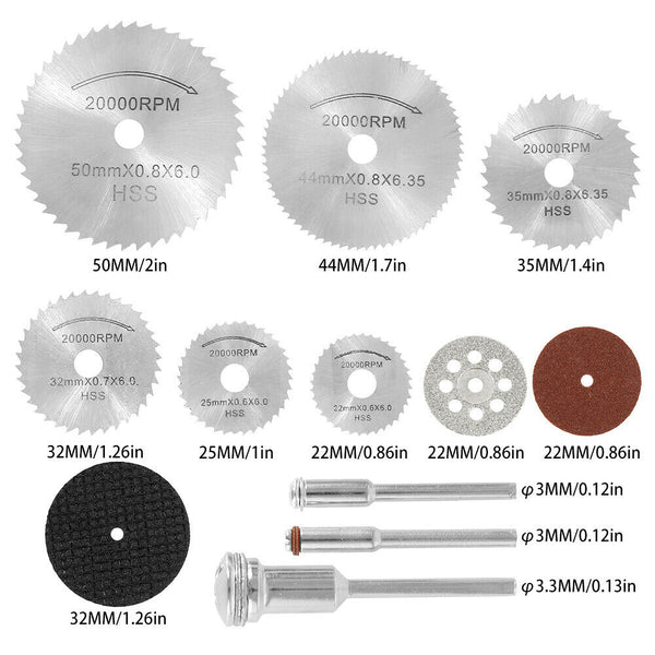 Mini Diamond Cutting Discs HSS Wheel Blades Set Drill Bit Dremel Rotary+Tool AU