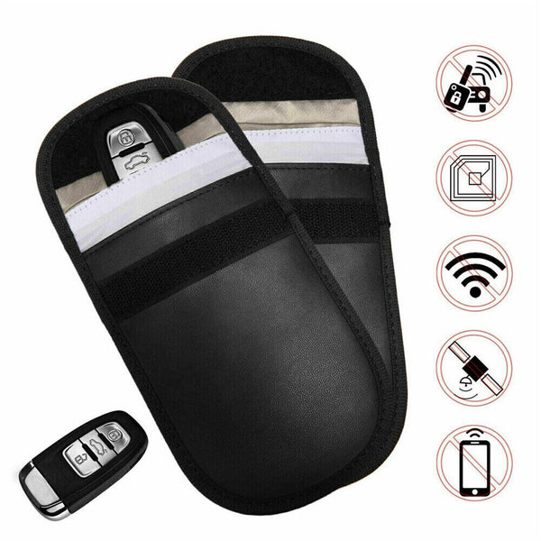 2 x Car Key Signal Blocker Case Faraday Cage Fob Pouch Keyless RFID Blocking Bag