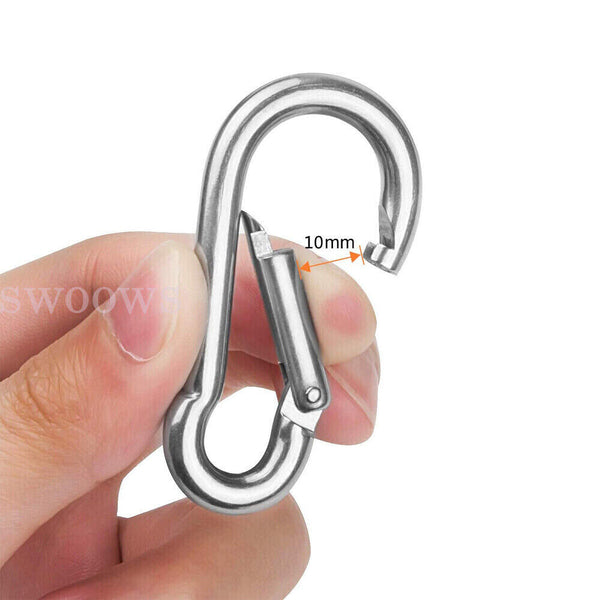 UP 100pcs Aluminum Carabiner Snap Hook D-Ring Clip Key chain Clips Clasp Hiking