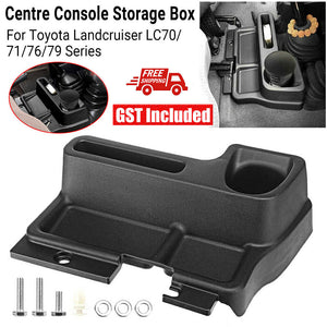 Black Centre Console Storage Box For Toyota Landcruiser LC70 71 76 79 Series OZ