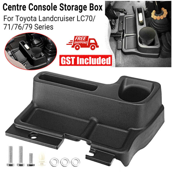 Black Centre Console Storage Box For Toyota Landcruiser LC70 71 76 79 Series OZ