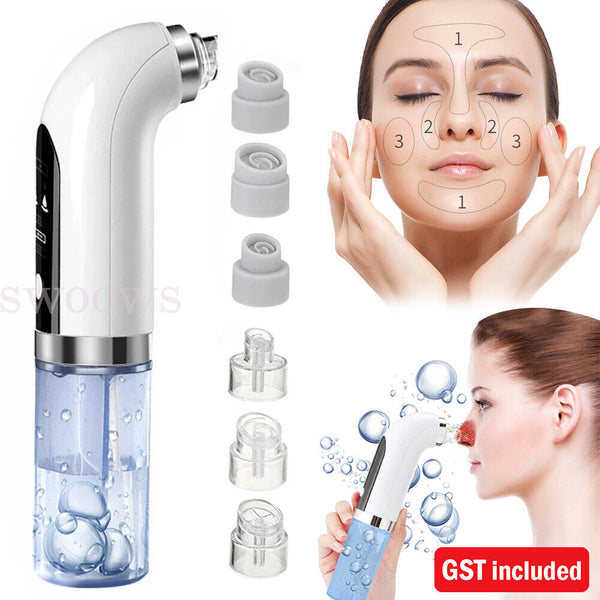 Vacuum Blackhead Remover Facial Skin Pore Acne Pimple 6 Sucker Cleaner Machine