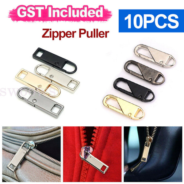 10pcs Zipper Pull Replacement Zipper Repair Kit Zipper Slider Pull Tab Universal