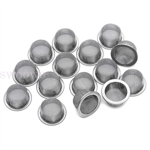 15PCS Cigarette Tobacco Smoking Pipe Metal Filter Screen Steel Mesh Concave Bowl