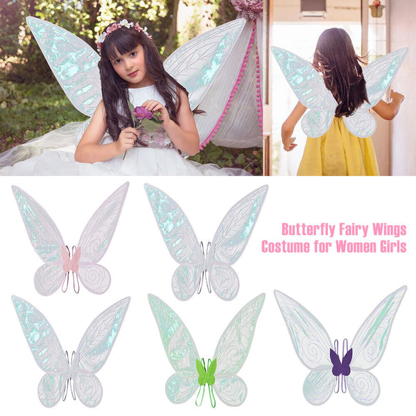1/4PCS Butterfly Fairy Wings Costume for Women Girls Sparkle Princess Angel Wing