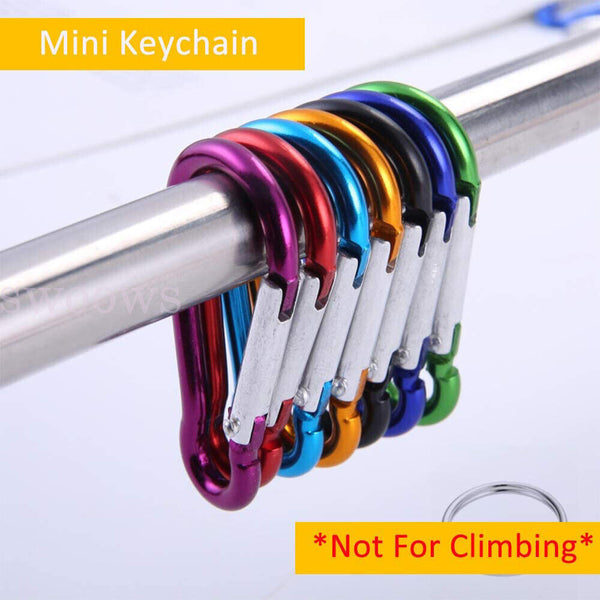 UP 100pcs Aluminum Carabiner Snap Hook D-Ring Clip Key chain Clips Clasp Hiking