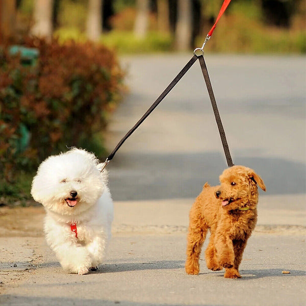 Duplex Double Dog Coupler Twin Dual Lead 2 Way Two Pet Dogs Walking Safety Leash