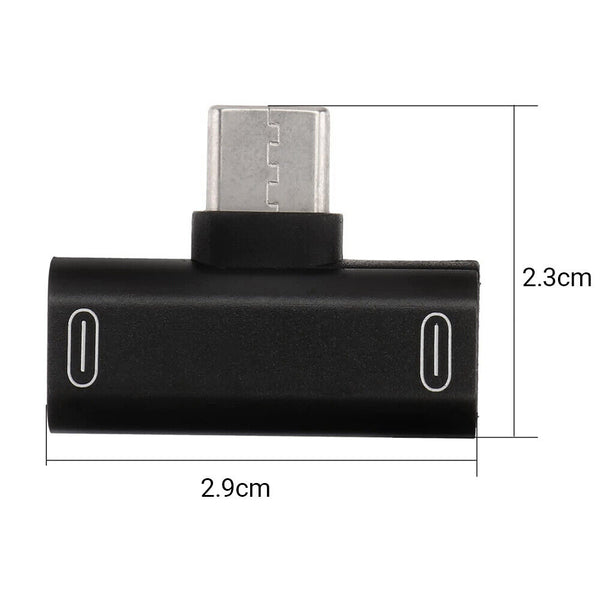 T Dual Type C adapter splitter to USB-C Headphone and charge Audio Converter AUS