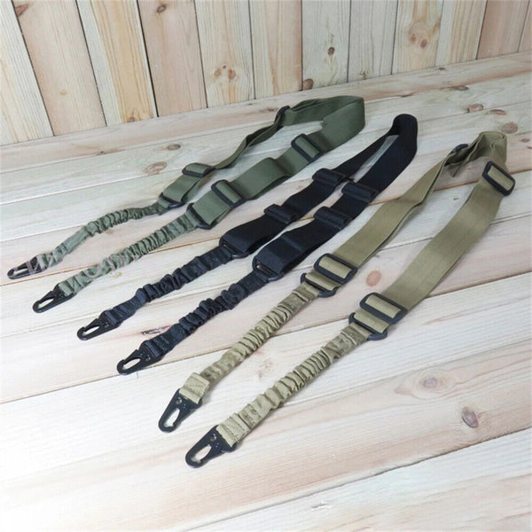 Tactical 2 Point Rifle Gun Sling Strap Adjustable Shotgun Belt Swivel Mount