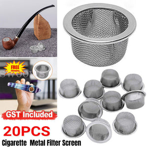 20pcs Reusable STAINLESS STEEL PIPE BOWL SCREEN GAUZE FILTER MESH RING 16mm