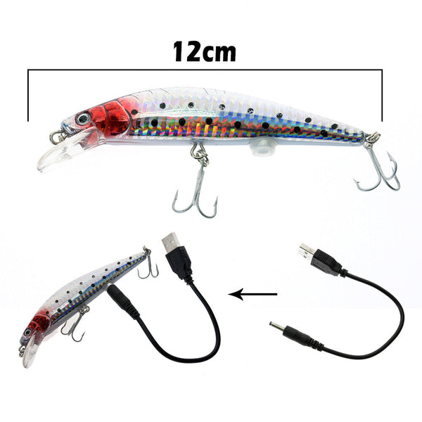 Twitching Fishing Lures Bait Light Buzzing Lure Fish USB Rechargeable