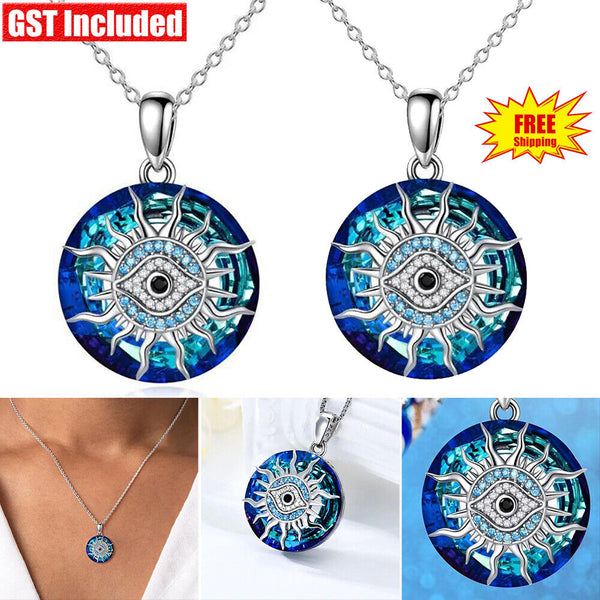 Pendant Women Evil Eye Necklace Alloy Crystal Chain Jewelry Choker Necklace Gift