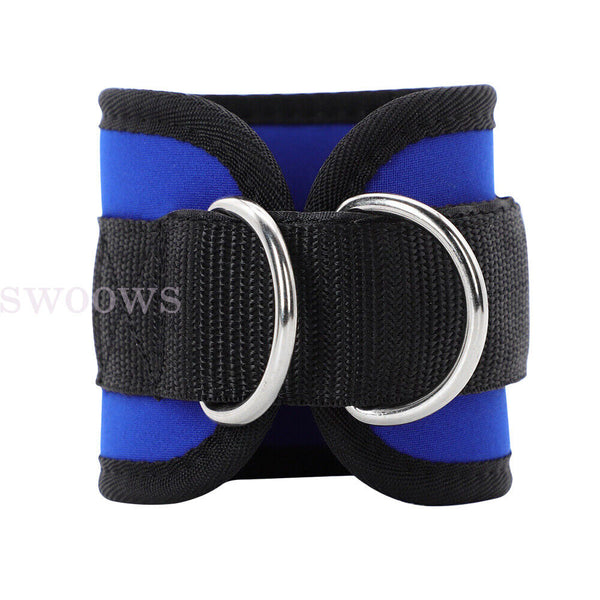 Weight Lifting Ankle D-Ring Strap Pulley Cable Kickbacks Attachment Gym Leg