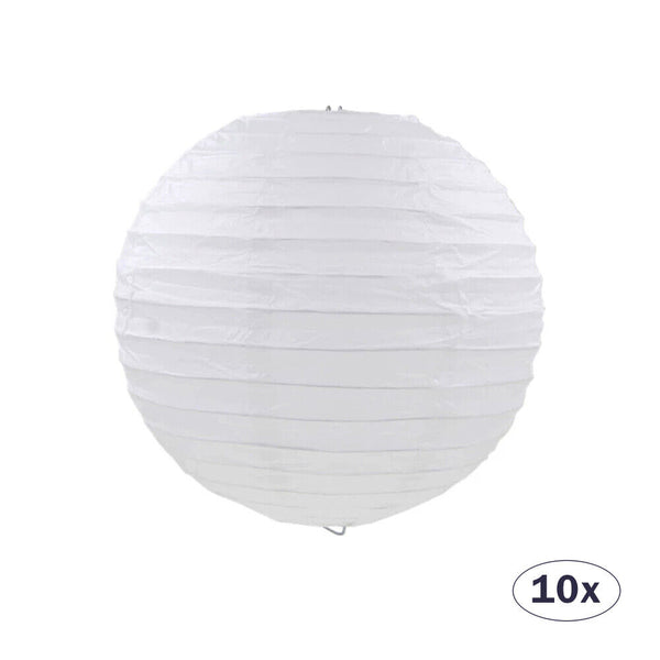 10pcs 10/20/30cm Large White Paper Lantern lanterns Party Wedding Banquet Dec