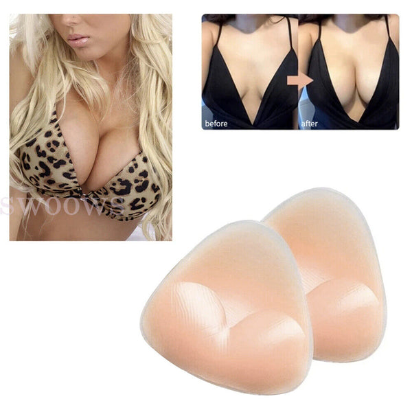 Triangle Push-up Silicone Bra Inserts Breasts Pad Bikini Bra Cleavage Enhancers