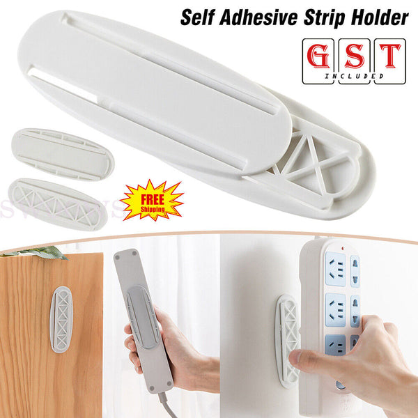 Self Adhesive Powered Strip Holder Fixator Wall-Mounted Socket Cable Fixer Rack