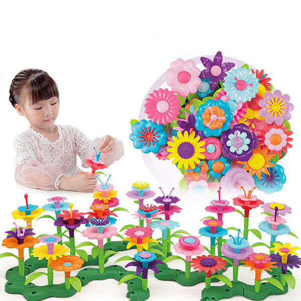 46/98/148PCS Flower Garden Building Toys Children DIY  Build Bouquet Sets Gift