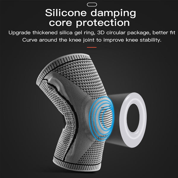 Knee Brace Knee Compression Sleeve Professional Sports Silicone Knee Support