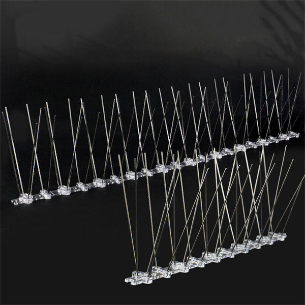 20pcs ANTI BIRD SPIKES 50CM Stainless Steel Polycarbonate Base Pigeon Deterrent