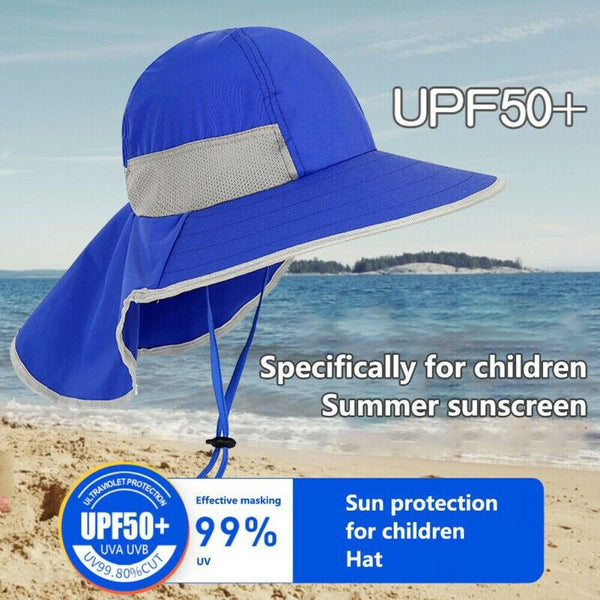 Children Kids Wide Brim Sun Hat Bucket UV Cap Outdoor Travel Summer Beach Hat