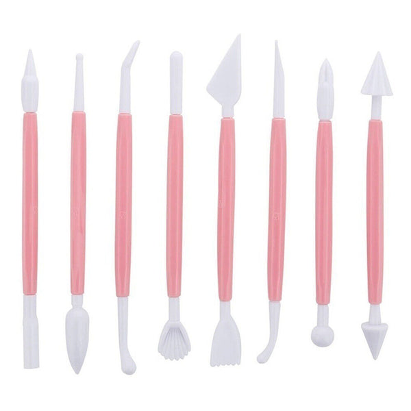 MODELLING TOOLS CARVING PENS BAKING CAKE DECORATING SUGARCRAFT ICING 8pcs