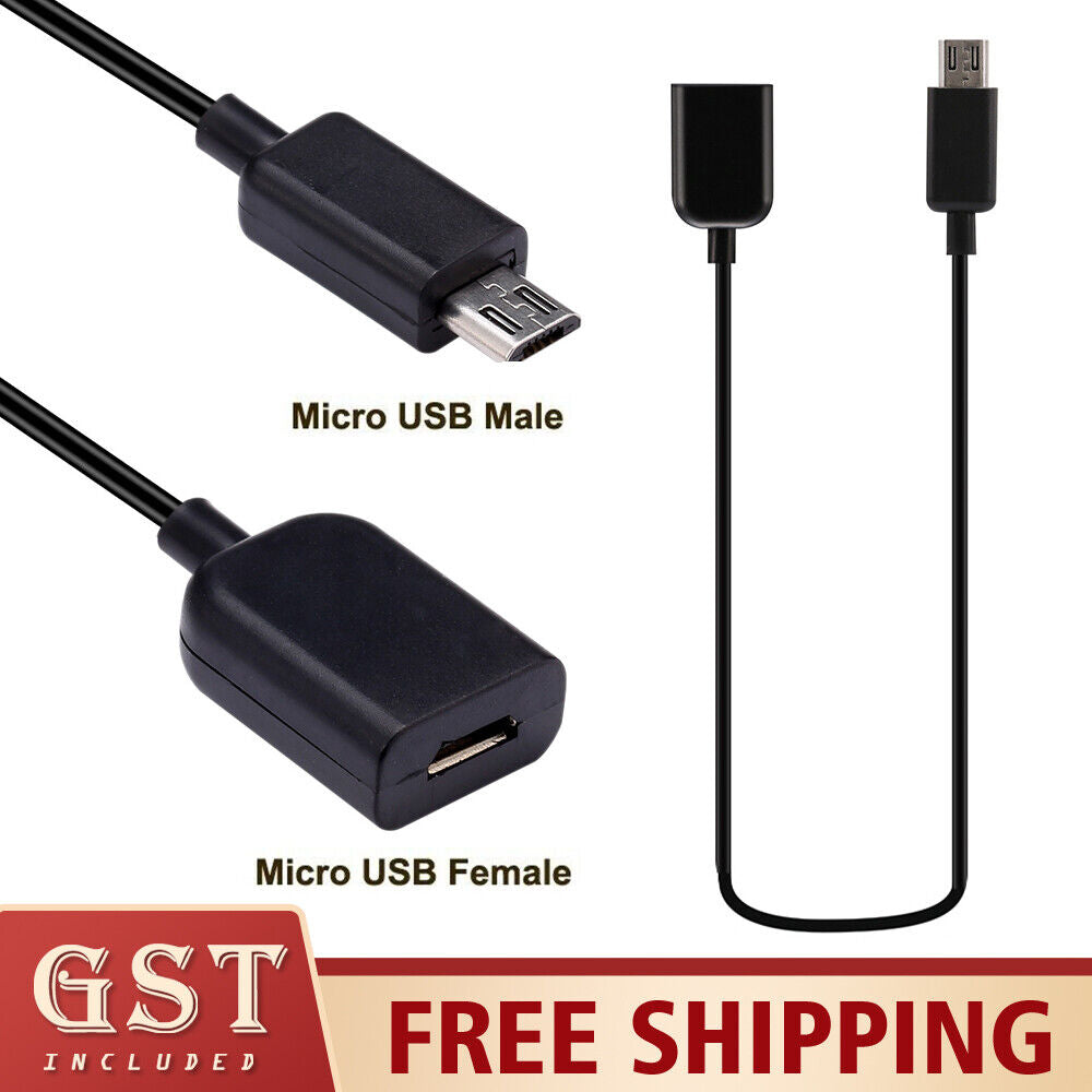 Micro USB Male to Female Extension Cable Data Sync Power Charger Adapter Cord