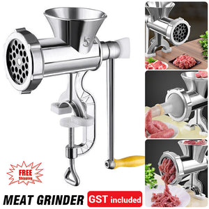 Manual Kitchen Meat Grinder Mincer Stuffer Table Hand Sausage Filler Maker AU