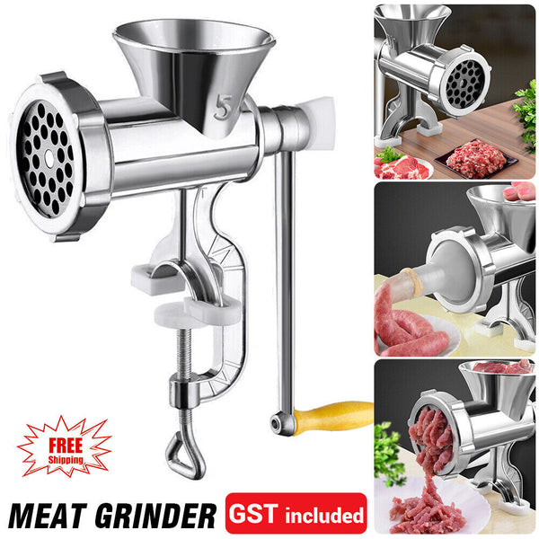 Manual Kitchen Meat Grinder Mincer Stuffer Table Hand Sausage Filler Maker AU