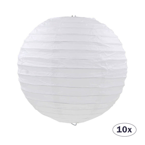 10pcs 10/20/30cm Large White Paper Lantern lanterns Party Wedding Banquet Dec