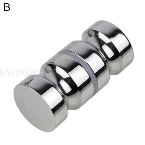 Stainless Steel Back-to-Back Glass Door Knob Puller Push Handle Bathroom Shower