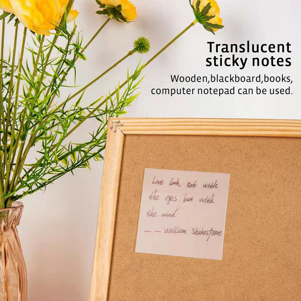 50Pcs/set Waterproof PET Transparent Sticky Notes Memo Pad Stickers Sticky Paper