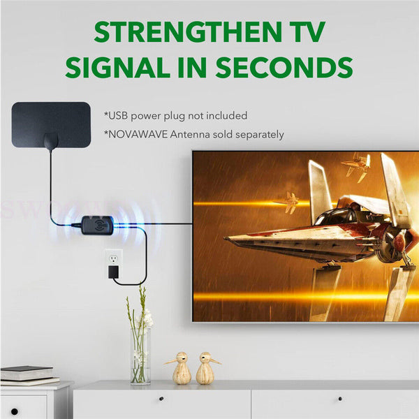 TV Antenna Digital 50 Mile Range Indoor Outdoor HDTV Amplifier Signal Booster