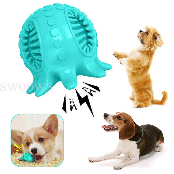 Squeaky Dog Tooth Cleaning Chew Ball Durable Rubber Tough Toys For Dogs AU New