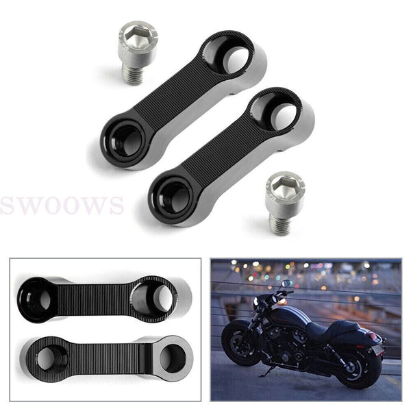 2PCS Motorcycle Mirror Extenders 8mm-10mm Riser Adaptor Bracket Holder Universal