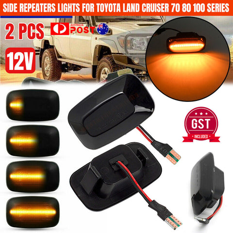 2pcs LED Side Repeater Indicator Light For Toyota-Land Cruiser 70 80 100 Series