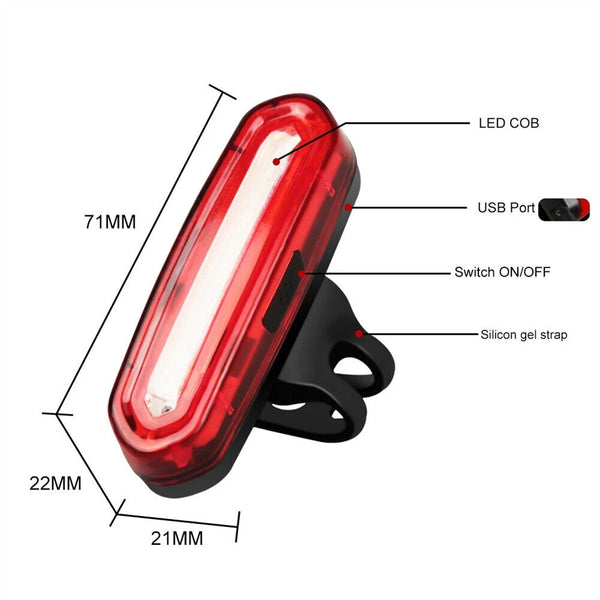 UP5x 120 Lumens LED Bike Tail Light USB Rechargeable Powerful Bicycle Rear Light