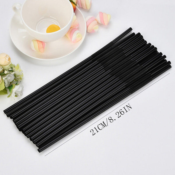 Black Drinking Straw Party Cocktail Plastic Disposable Straws Individual package