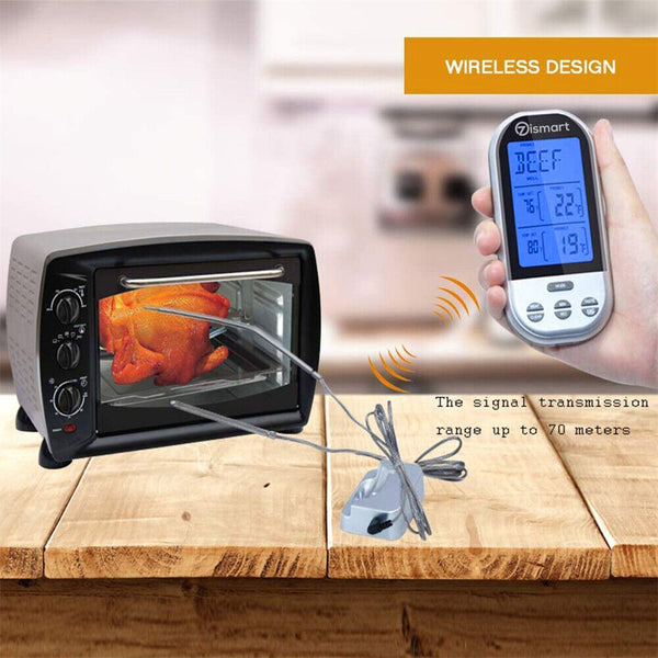 Food Meat Oven BBQ Thermometer Digital Wireless Remote Probe Cooking Set Grill