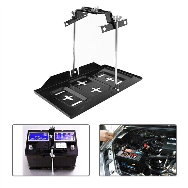 Universal Metal Car Battery Tray Adjustable Hold Down Clamp Bracket Kit Cycle AU