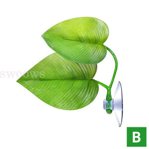 Artificial Plant Leaf Betta Hammock Fish Rest Bed Tropical Aquarium Decor