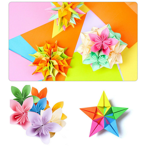 100pcs Square 10 Colors Origami Folding Paper DIY Handmade Crafts Tools 15X15CM