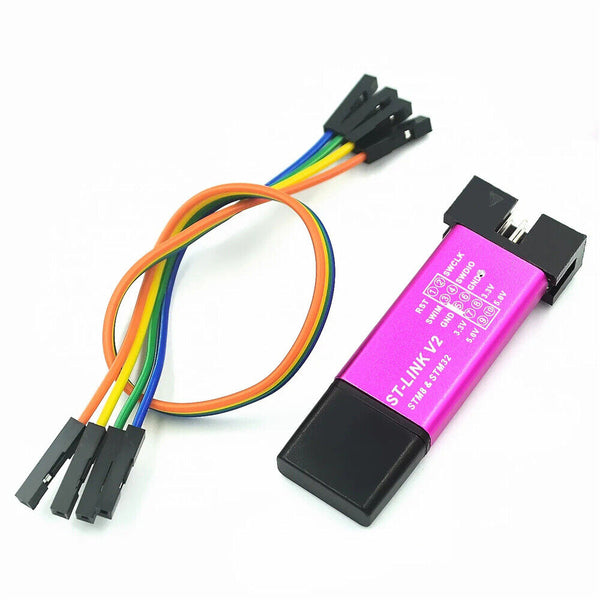 ST Link V2 Programmer STM8 STM32 Aluminum Shell, SWIM Interface & LED Indicator