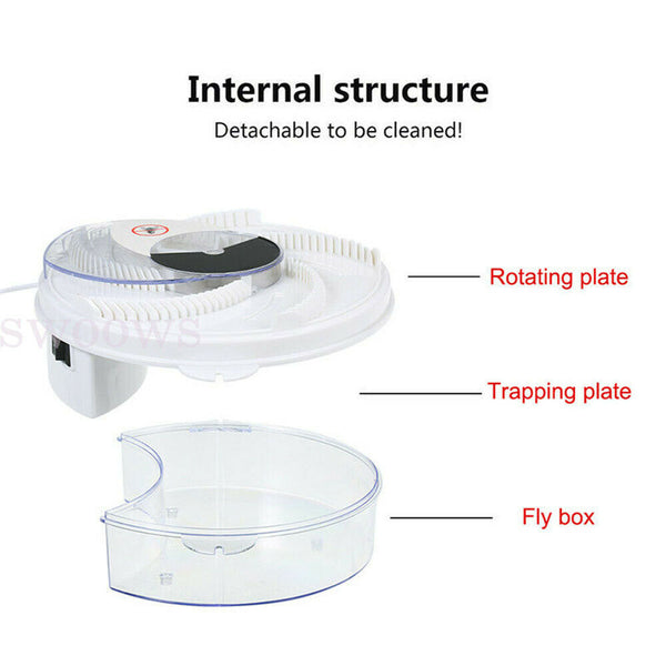 Fly Trap Electric Trapping Food Bug Cage Insect Killer USB Safe Catcher Reusable