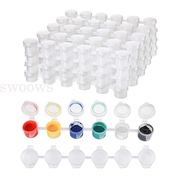 Up to 480 Pot x Empty Paint Pot Acrylic Mini Watercolor Draw Pigment Plastic Box