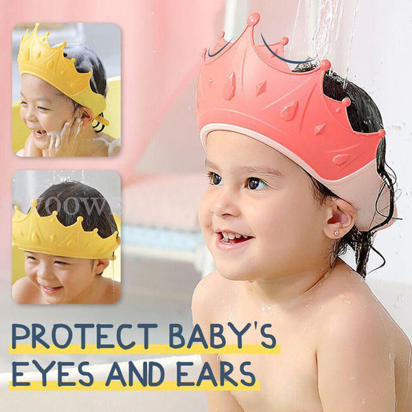 Adjustable Kids Baby Shower Cap Children Bath Wash Hair Eye Care Crown Shape Hat