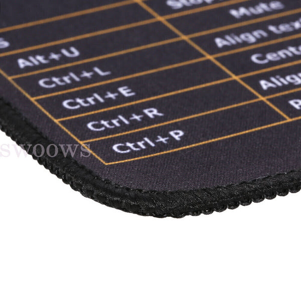 Large Shortcut Mouse Pad Extended Office Mouse Pad with Stitched Edges Wat